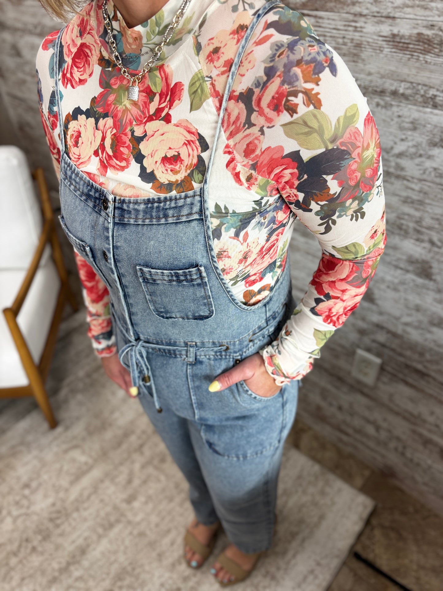 Denim Spaghetti Strap Overalls