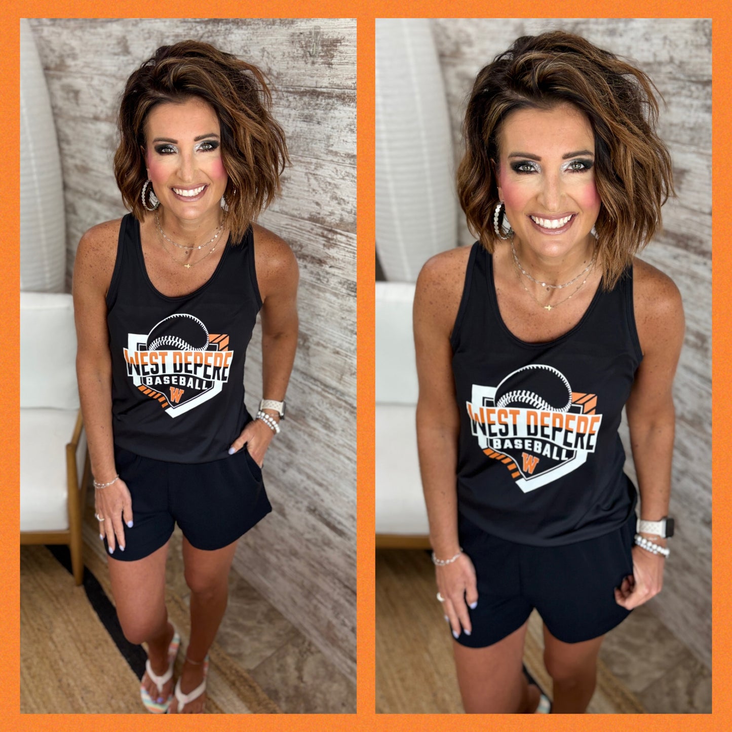 West De Pere Baseball Port & Company Black Ladies Performance Tank