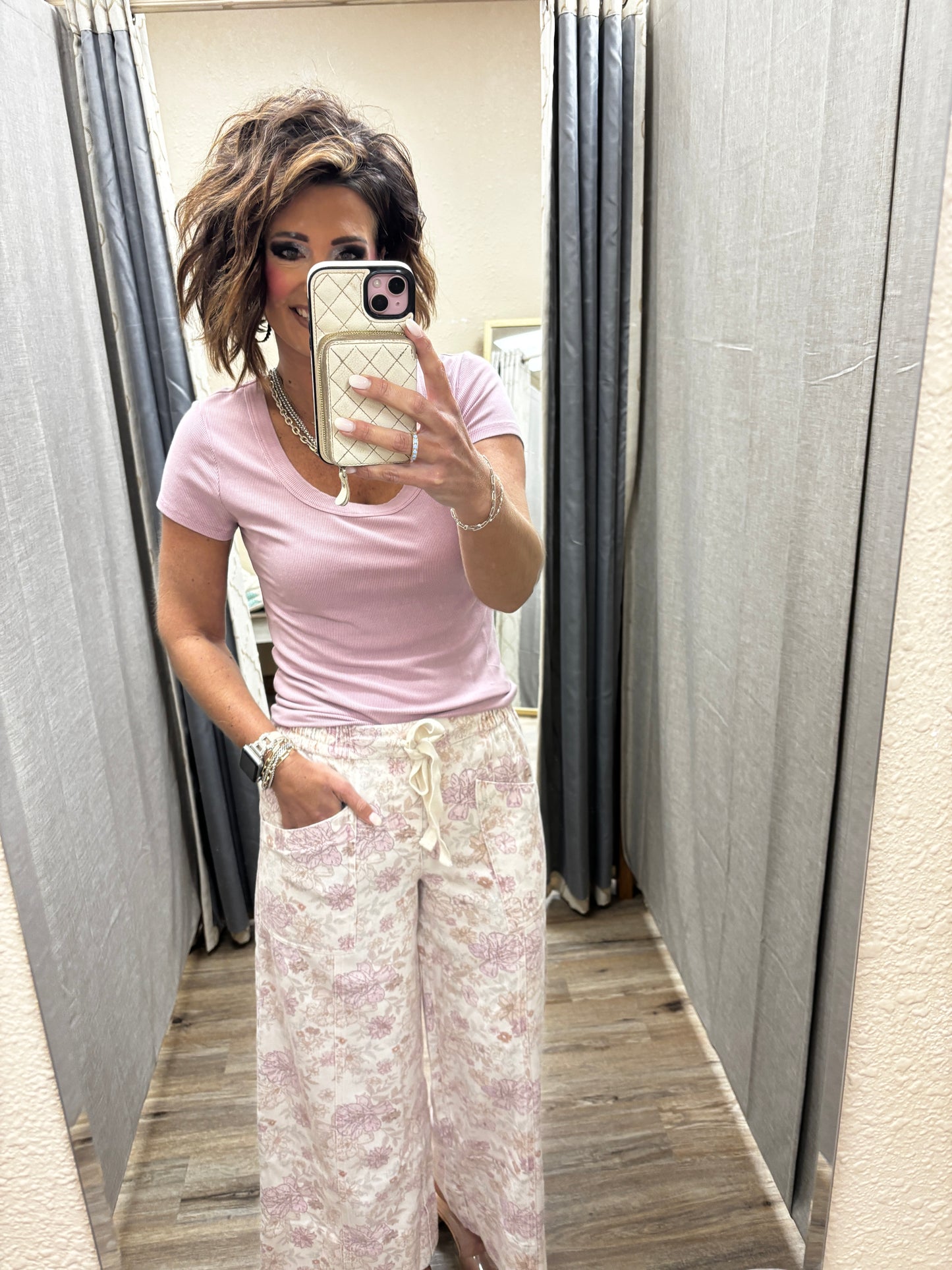 Peony Pink Soft Scoop Neck Baby Tee
