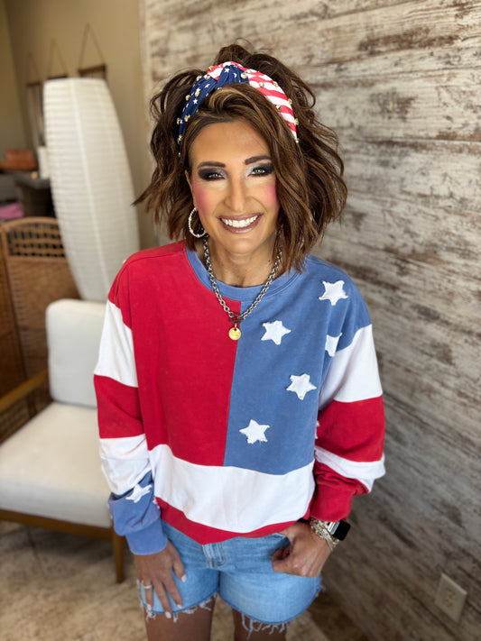 Americana Flag Crew Neck