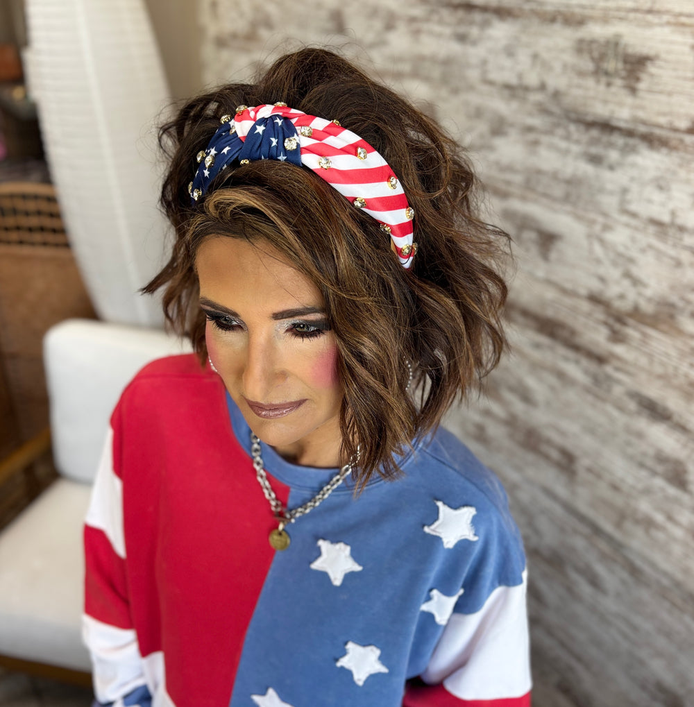 American Flag Knot Headband **RESTOCKED**