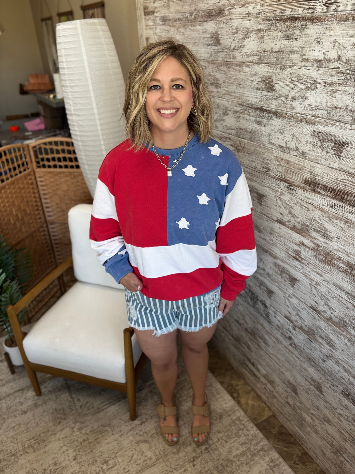 Americana Flag Crew Neck