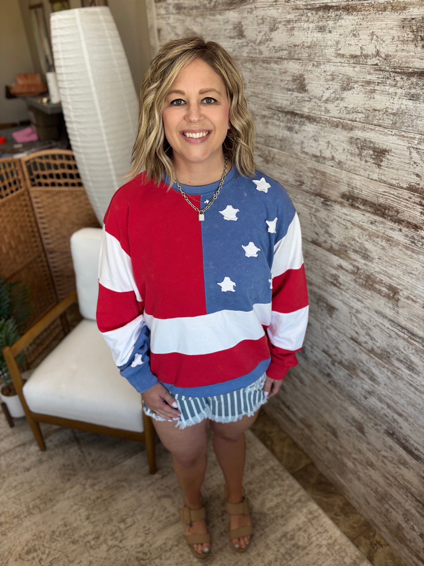 Americana Flag Crew Neck