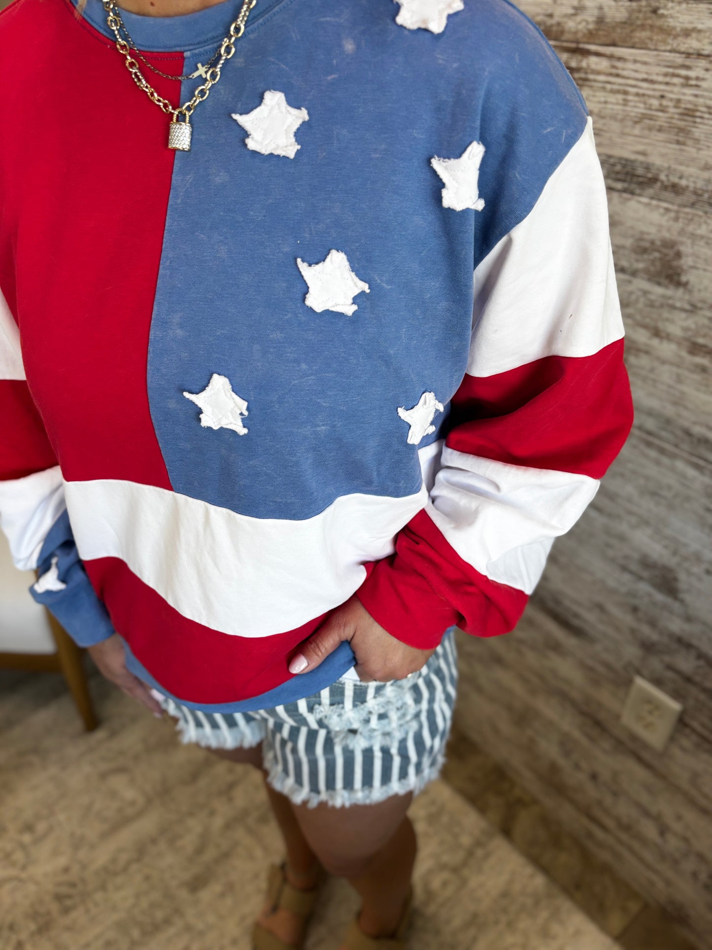 Americana Flag Crew Neck
