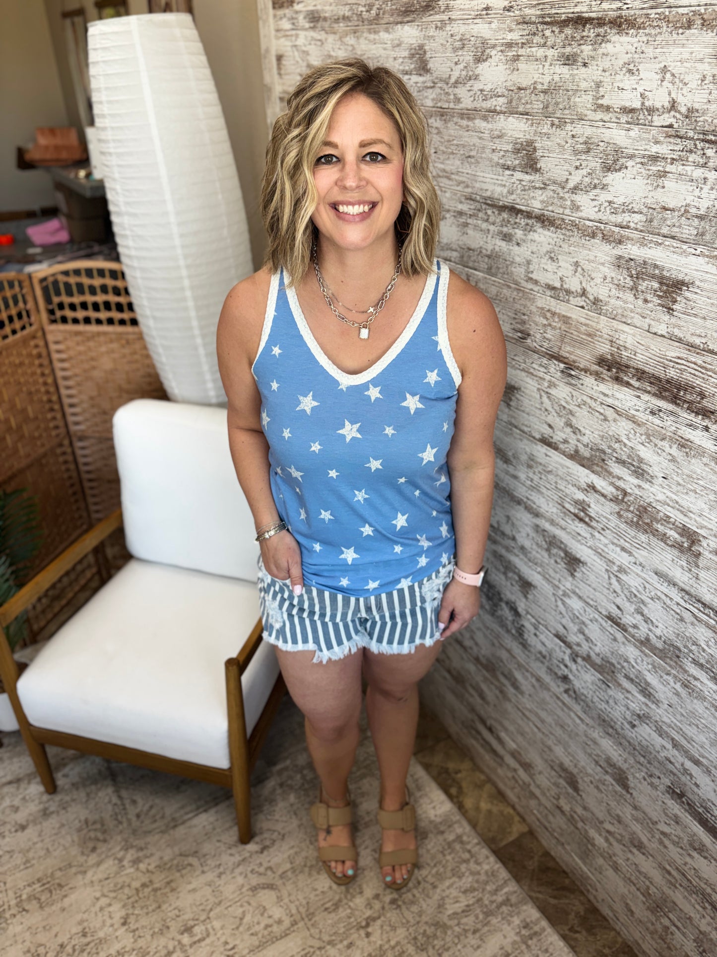 Blue Star Racerback Tank