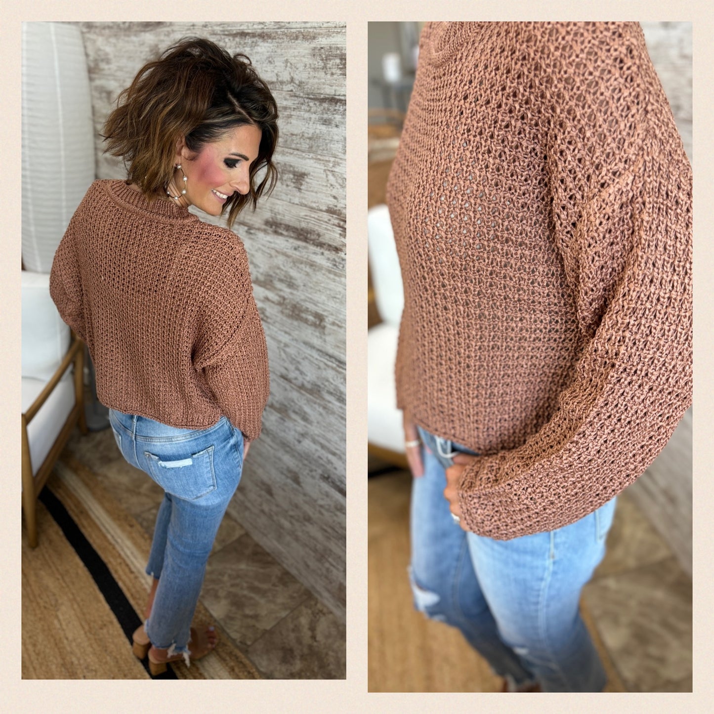 Sienna Crochet Knit Sweater