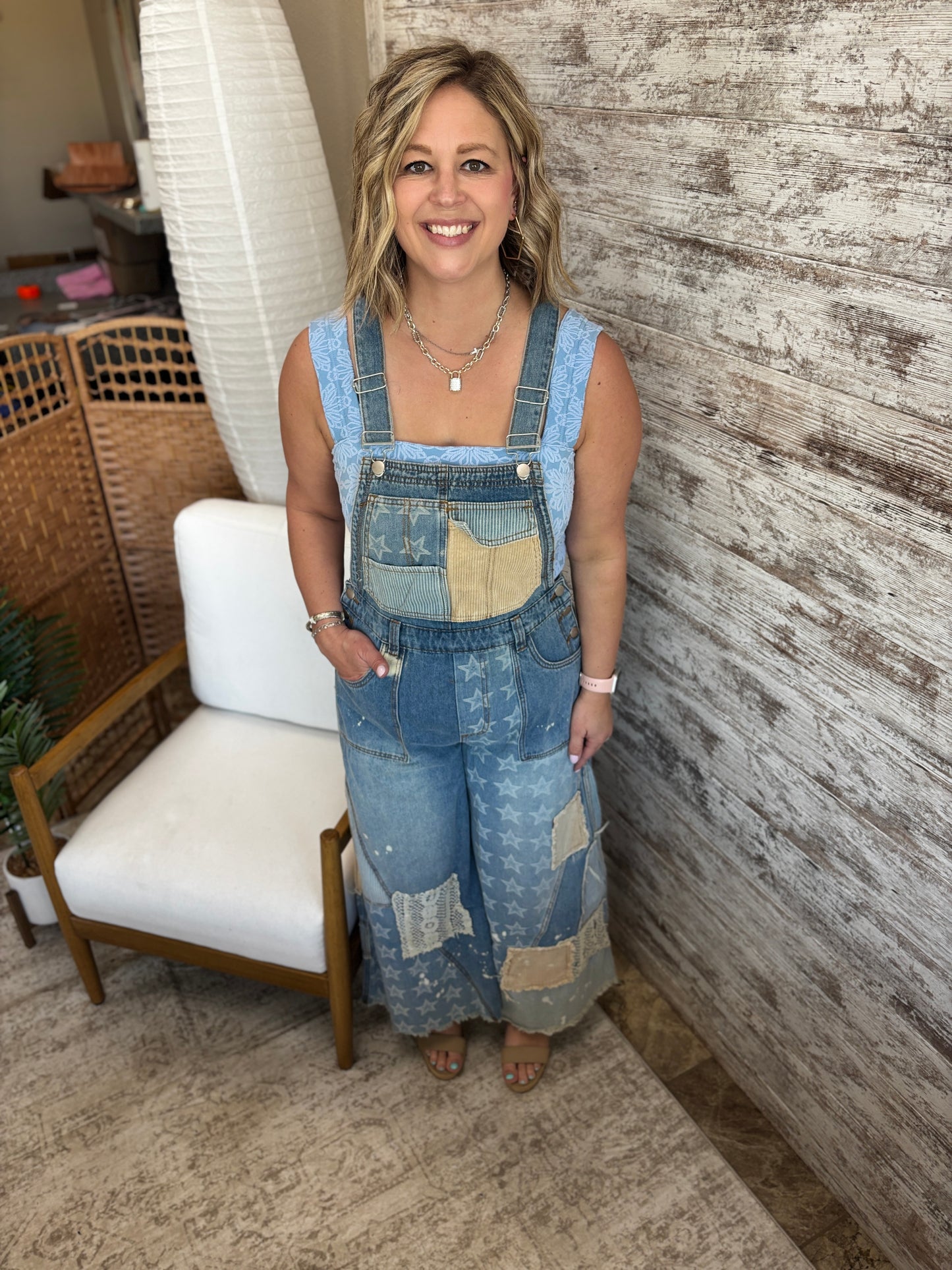 All American Girl Patch Overalls