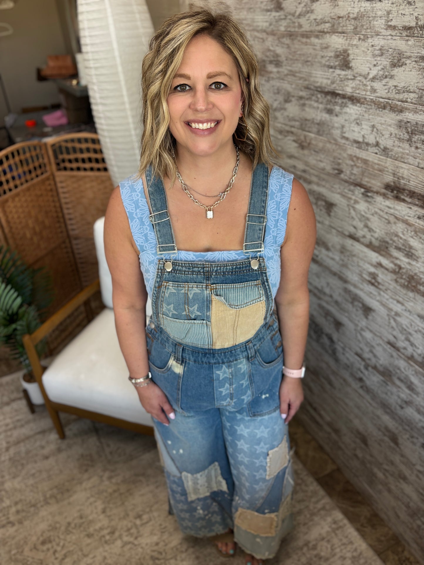 All American Girl Patch Overalls