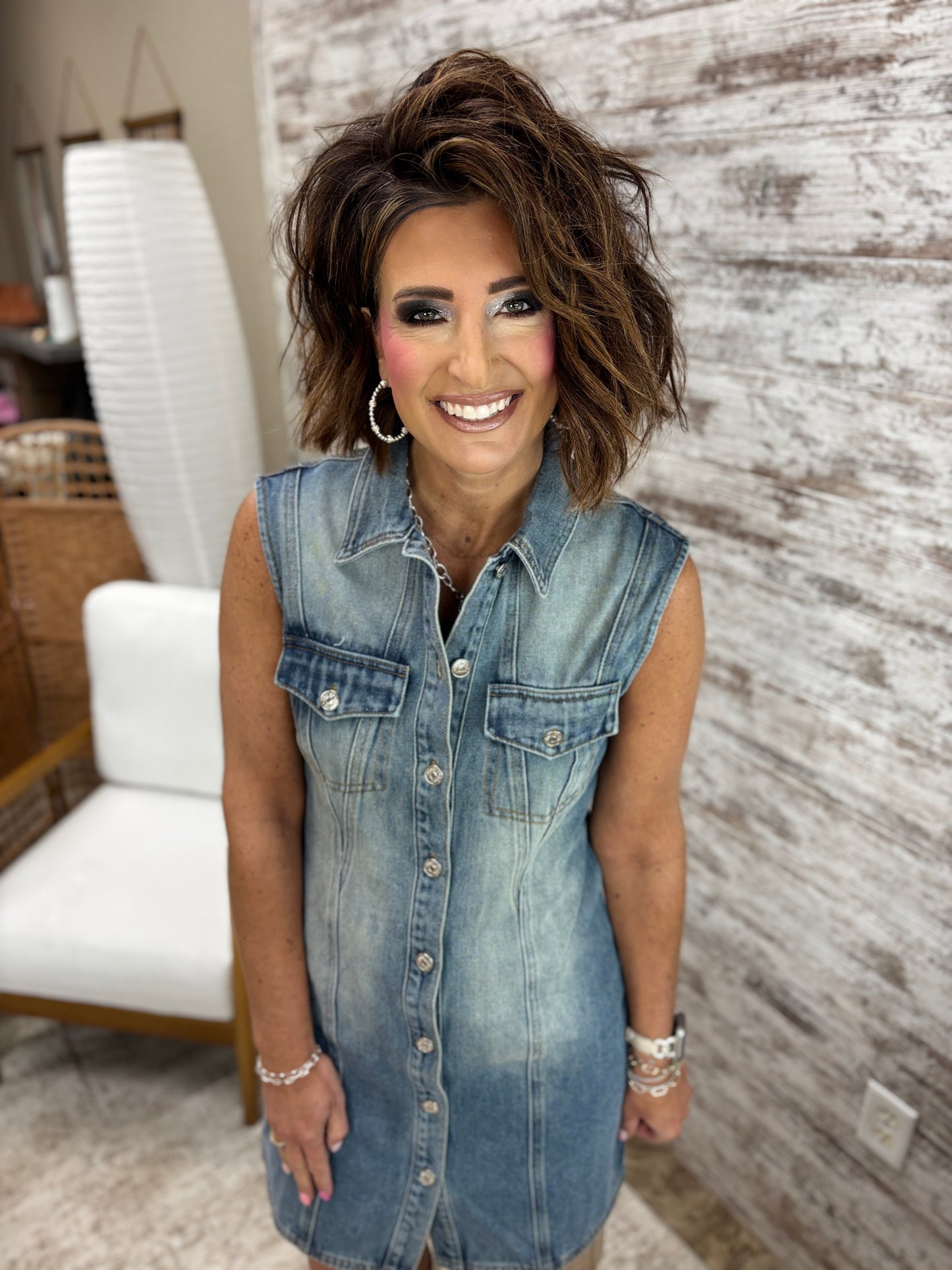 Denim Button Down Dress