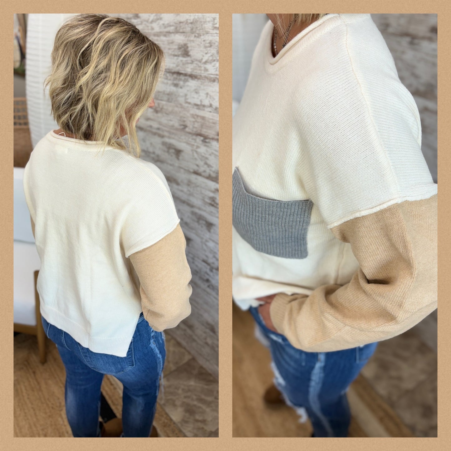 Colorblock Drop Shoulder Sweater