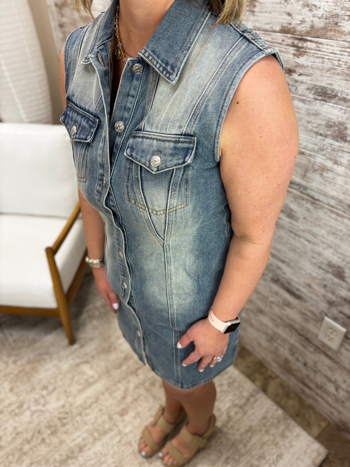 Denim Button Down Dress