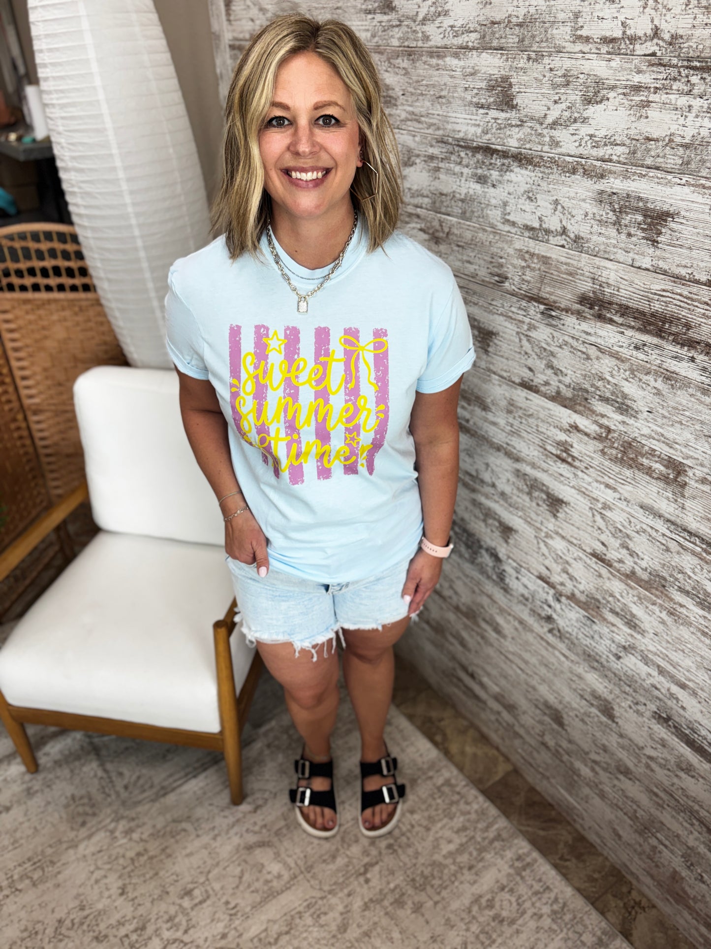 Sweet Summer Time Chambray Comfort Colors Tee