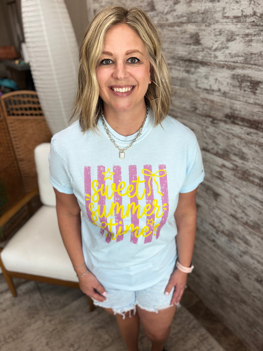 Sweet Summer Time Chambray Comfort Colors Tee