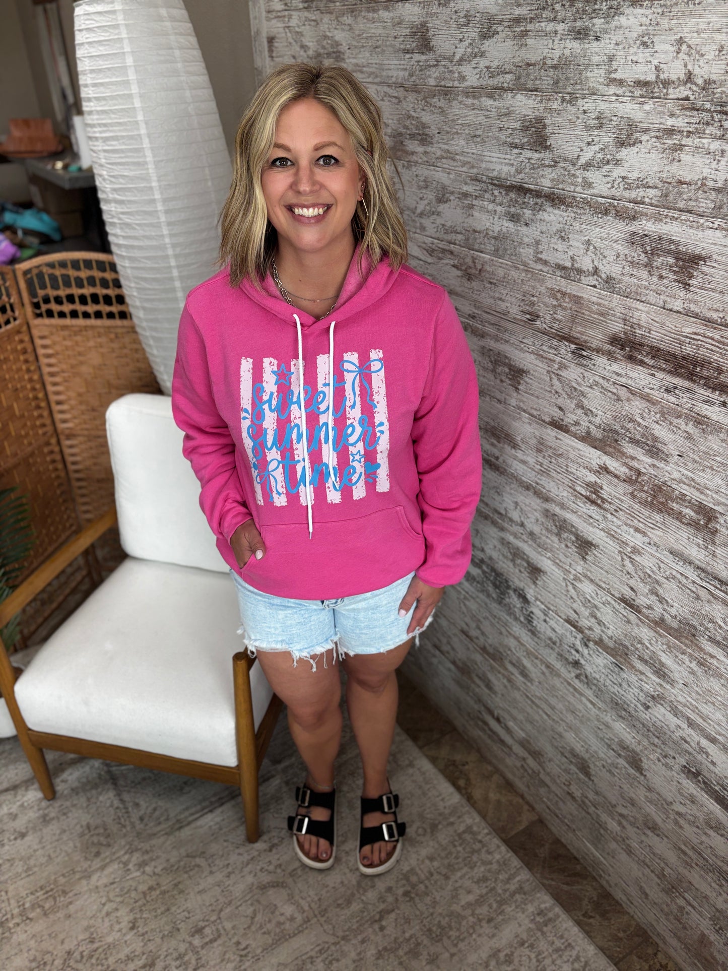 Sweet Summer Time Charity Pink Bella Hoodie