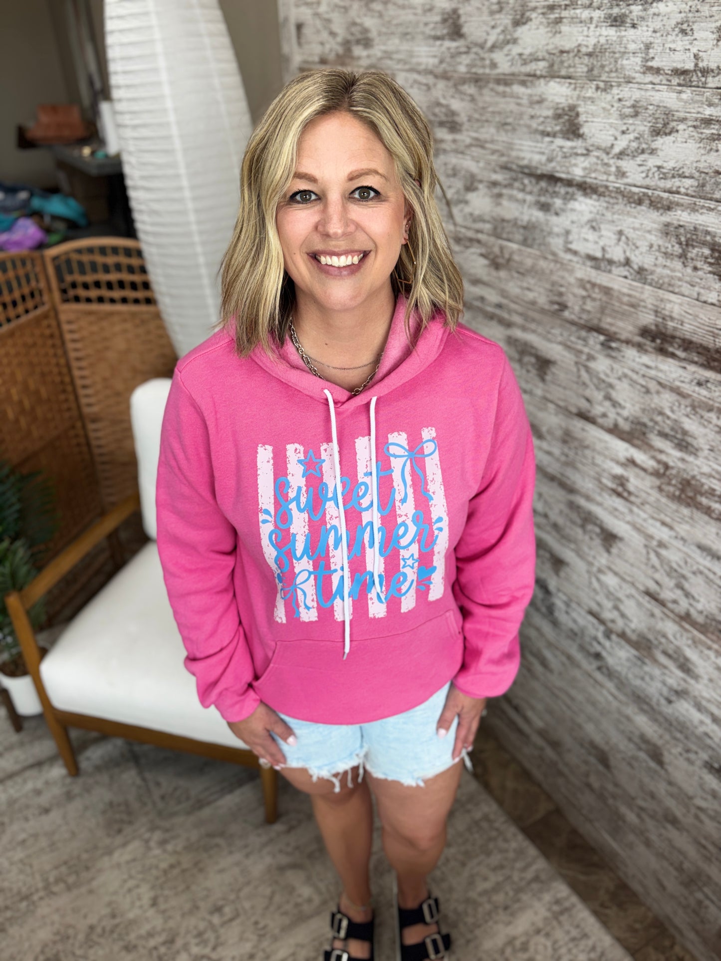Sweet Summer Time Charity Pink Bella Hoodie