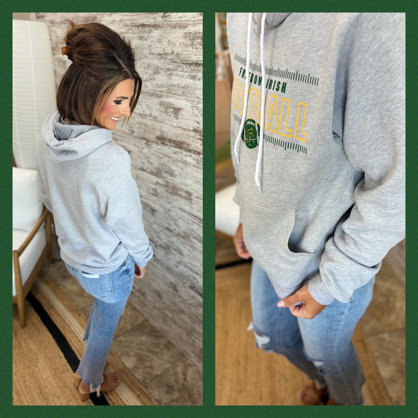 Freedom Irish Football Bella Grey Hoodie