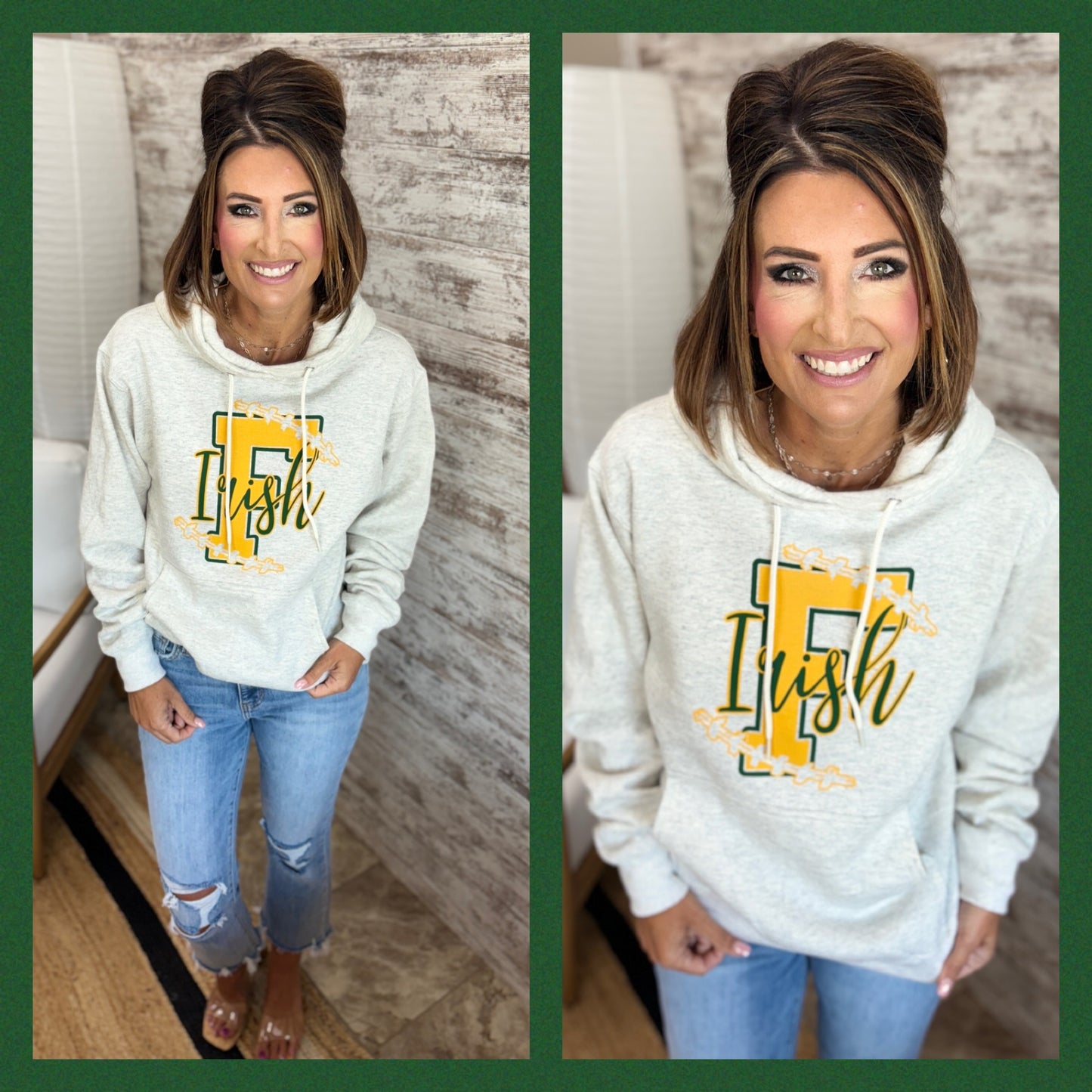 Freedom Irish Football Port & Company Oatmeal Hoodie