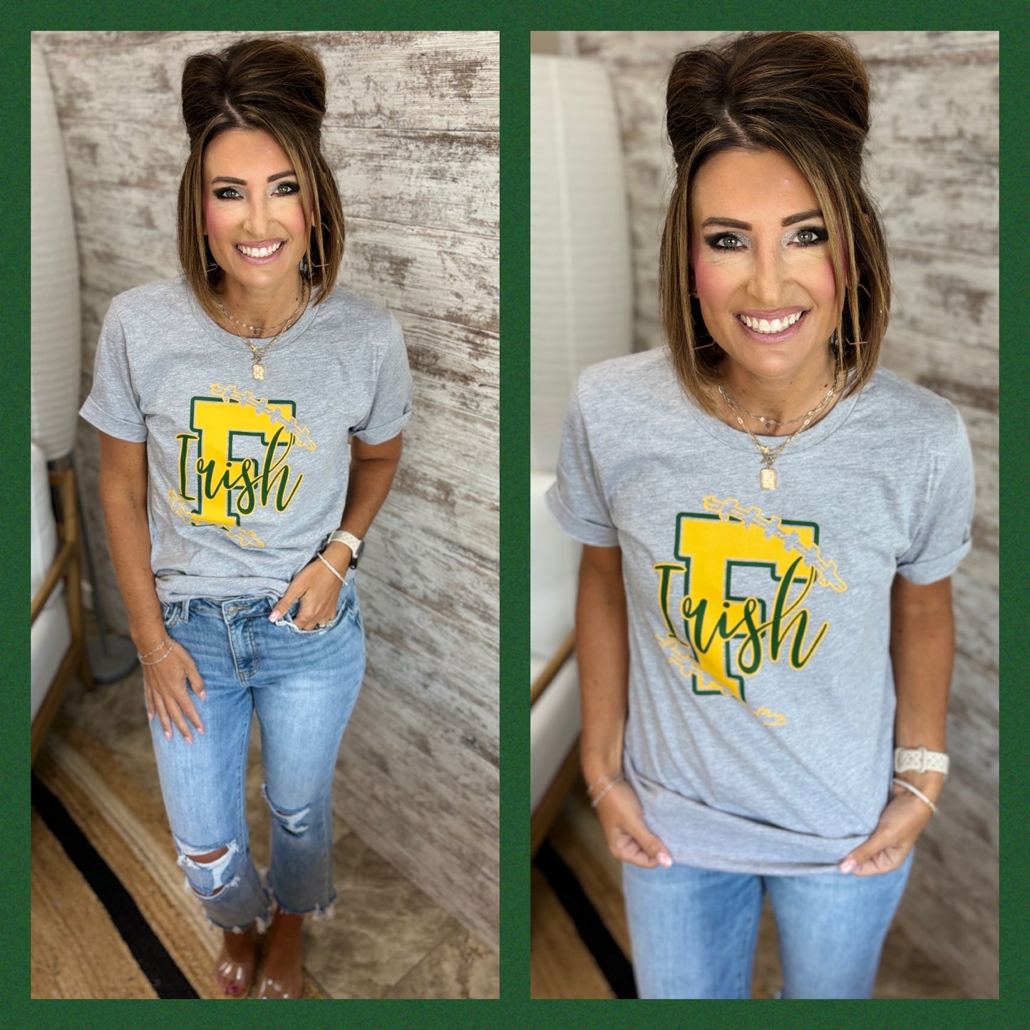 Freedom Irish Football Grey Bella Tee ~ 2 Styles