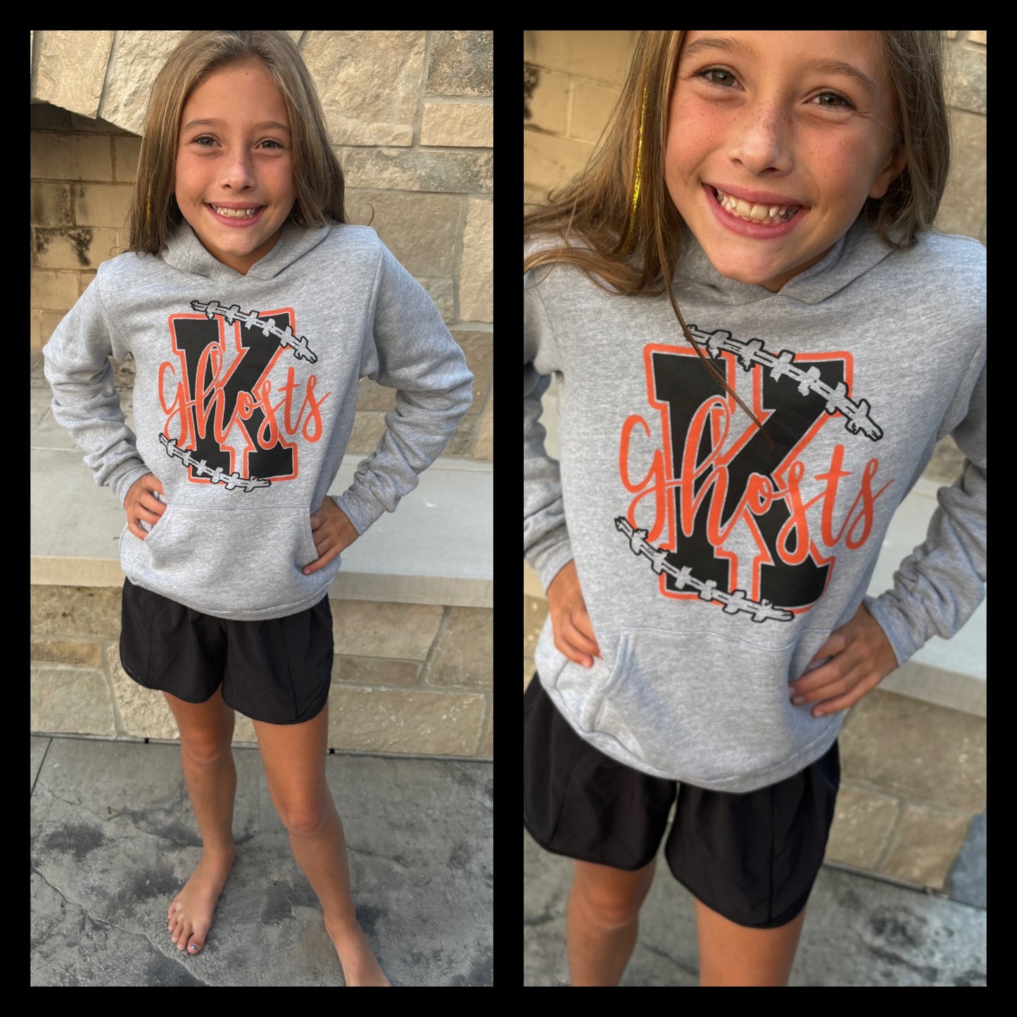 Kaukauna Football Grey Youth Bella Hoodie