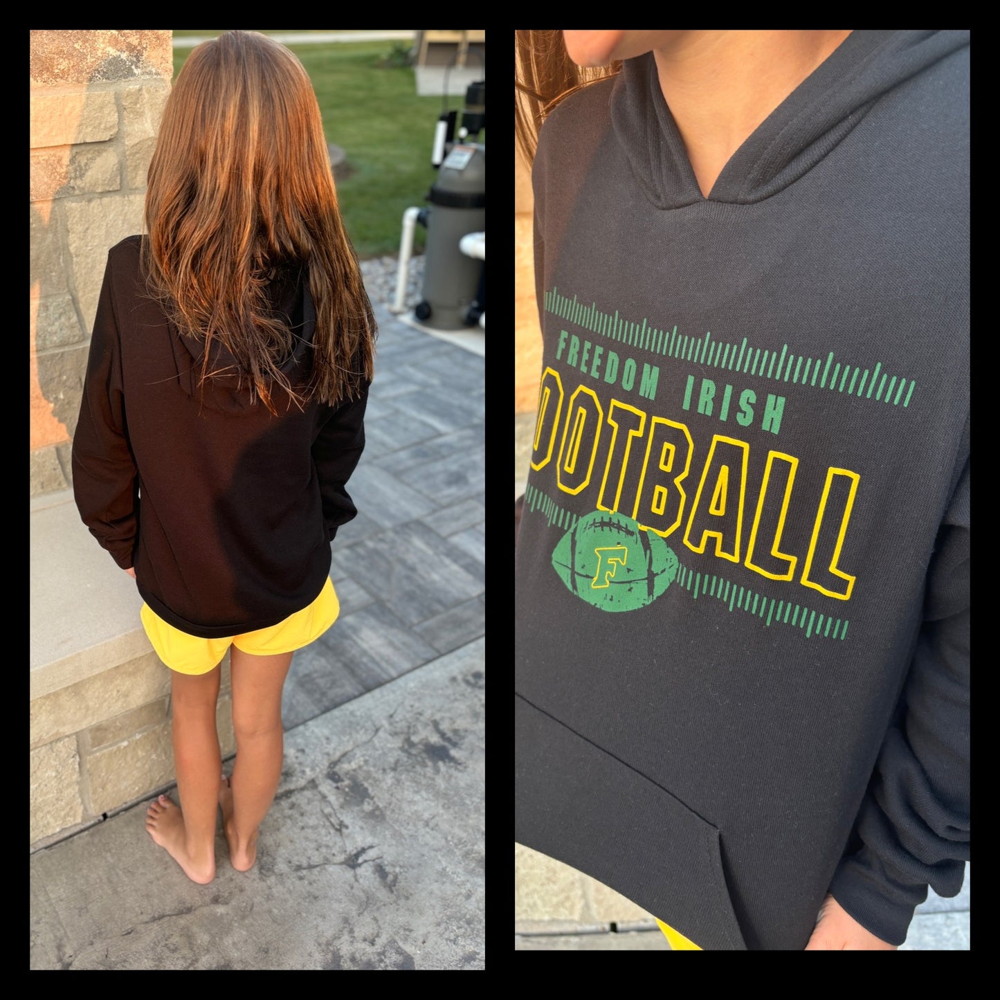 Freedom Irish Football Black Bella Hoodie