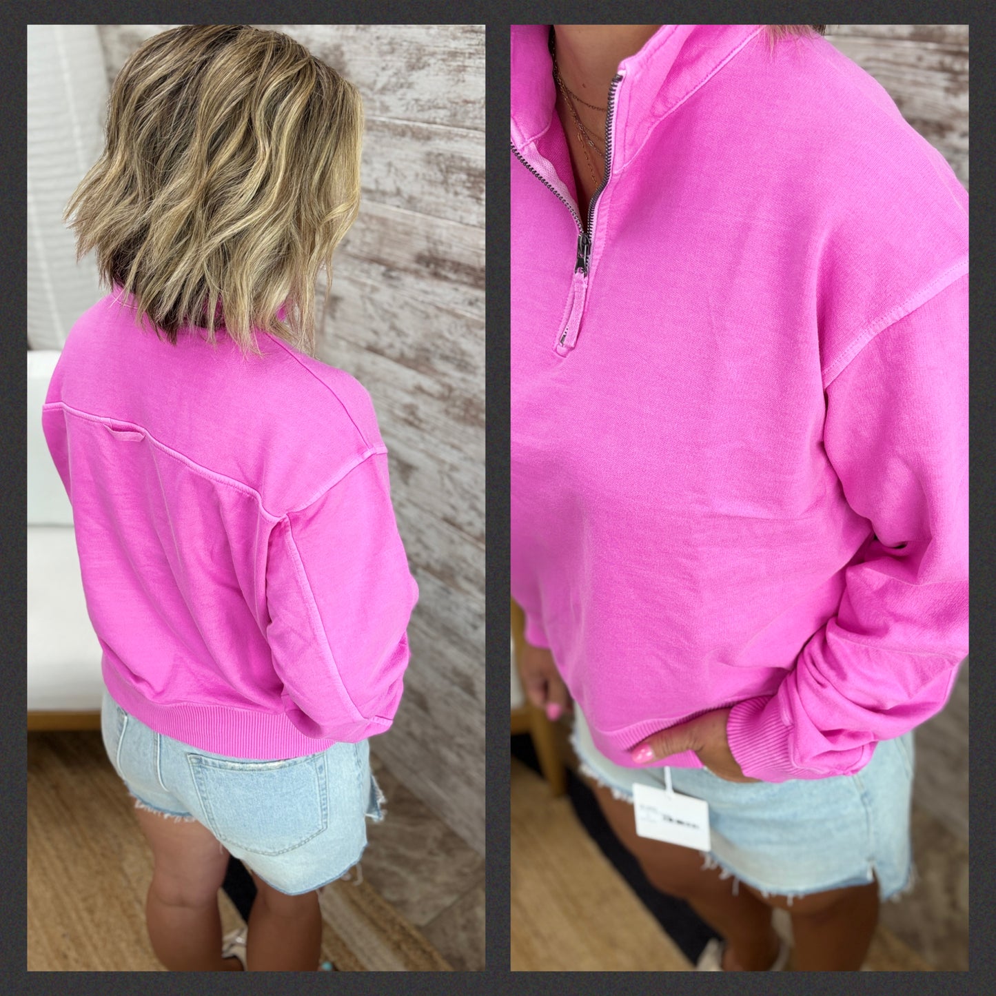 Pigment Dye Half Zip Pullover ~ 5 Colors