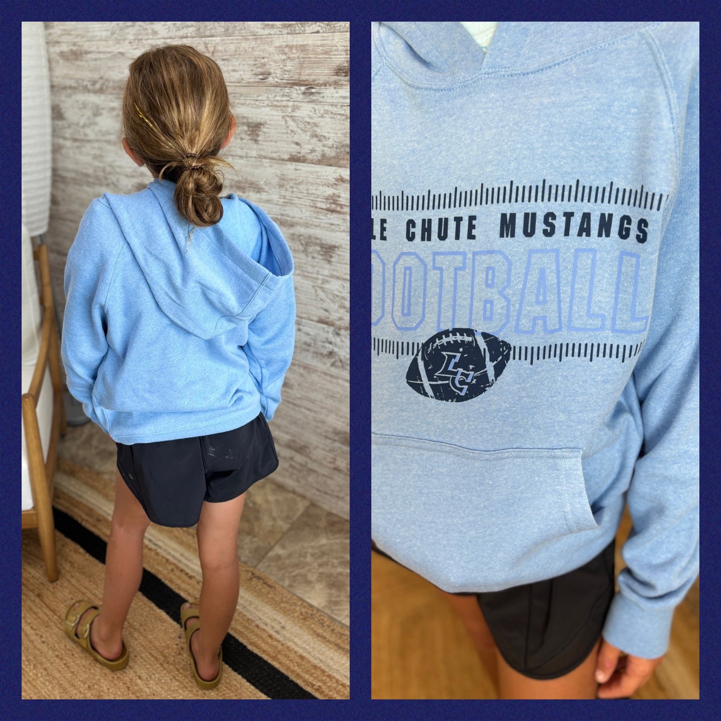 Little Chute Football Youth Light Blue Special Blend Hoodie