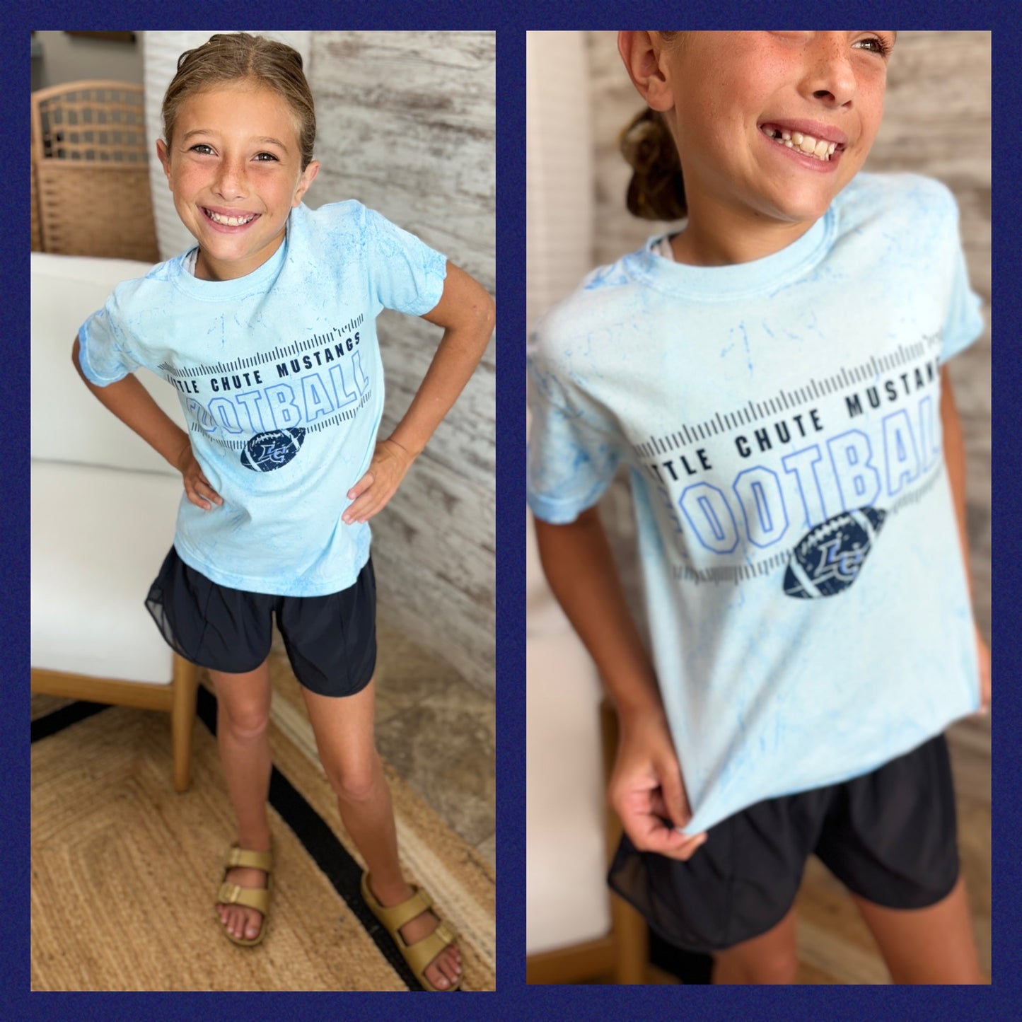 Little Chute Football Fiji Blue Colorblast Tee~ Adult and Youth