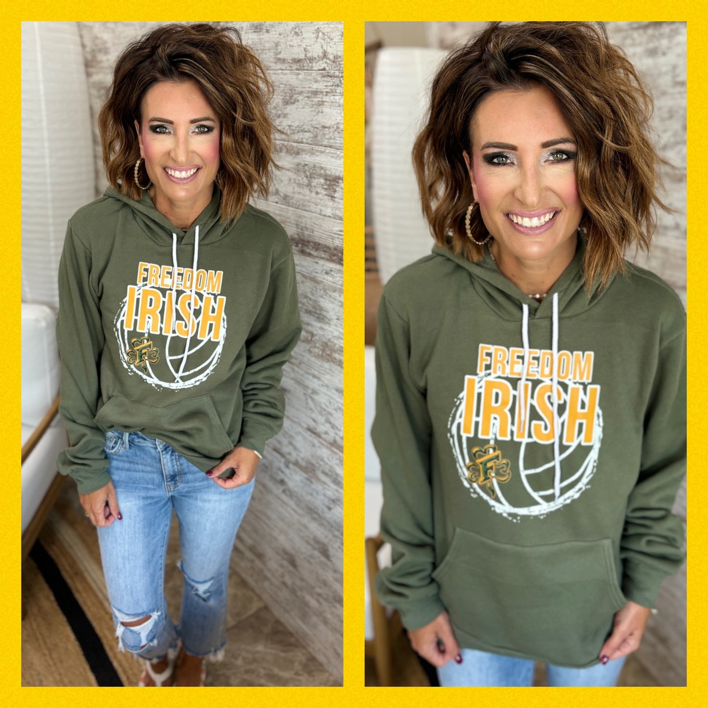 Freedom Irish Volleyball  Bella Canvas Hoodie ~ 2 Colors