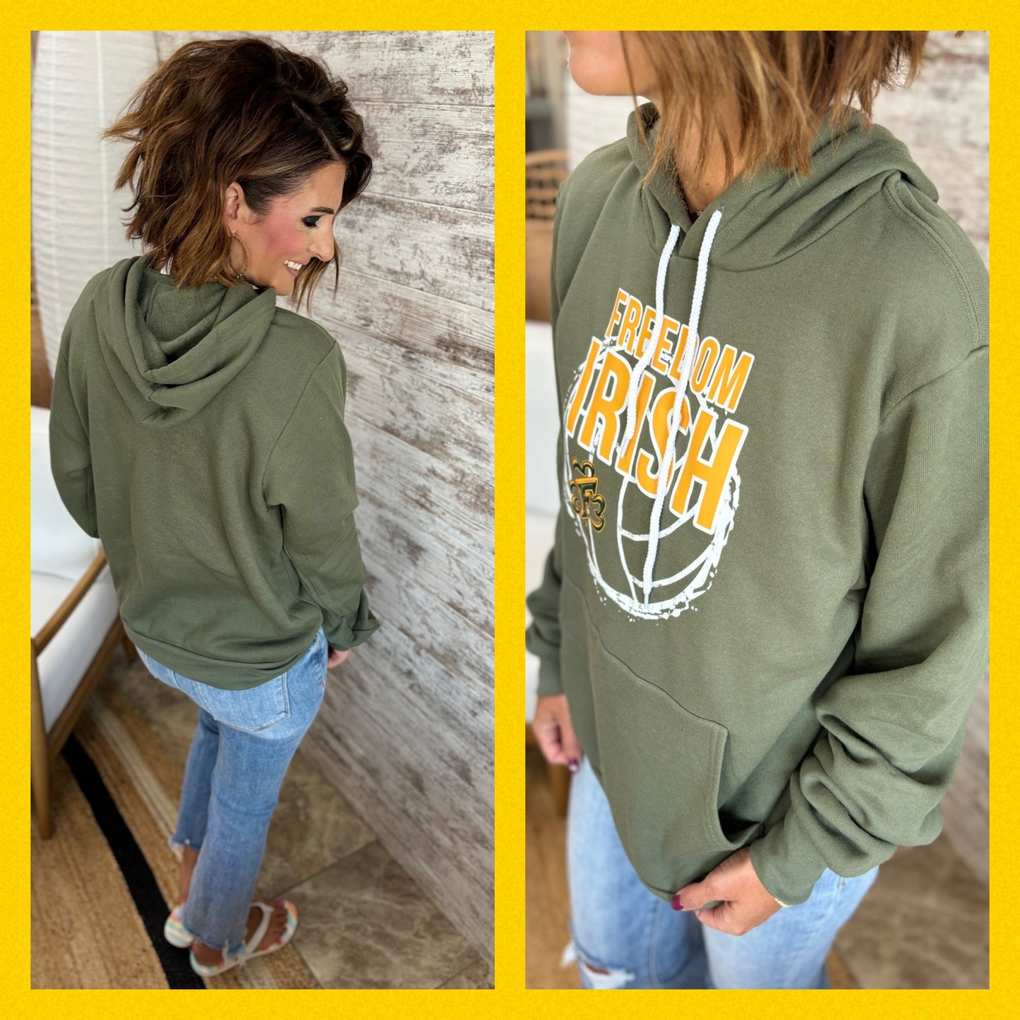 Freedom Irish Volleyball  Bella Canvas Hoodie ~ 2 Colors