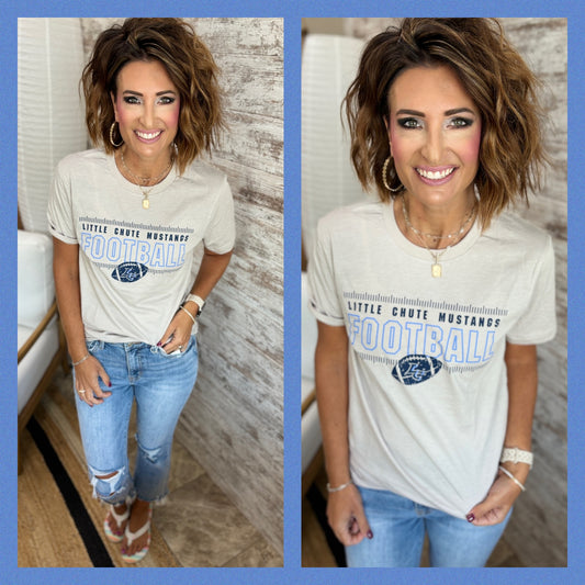 Little Chute Football Stone Bella Tee