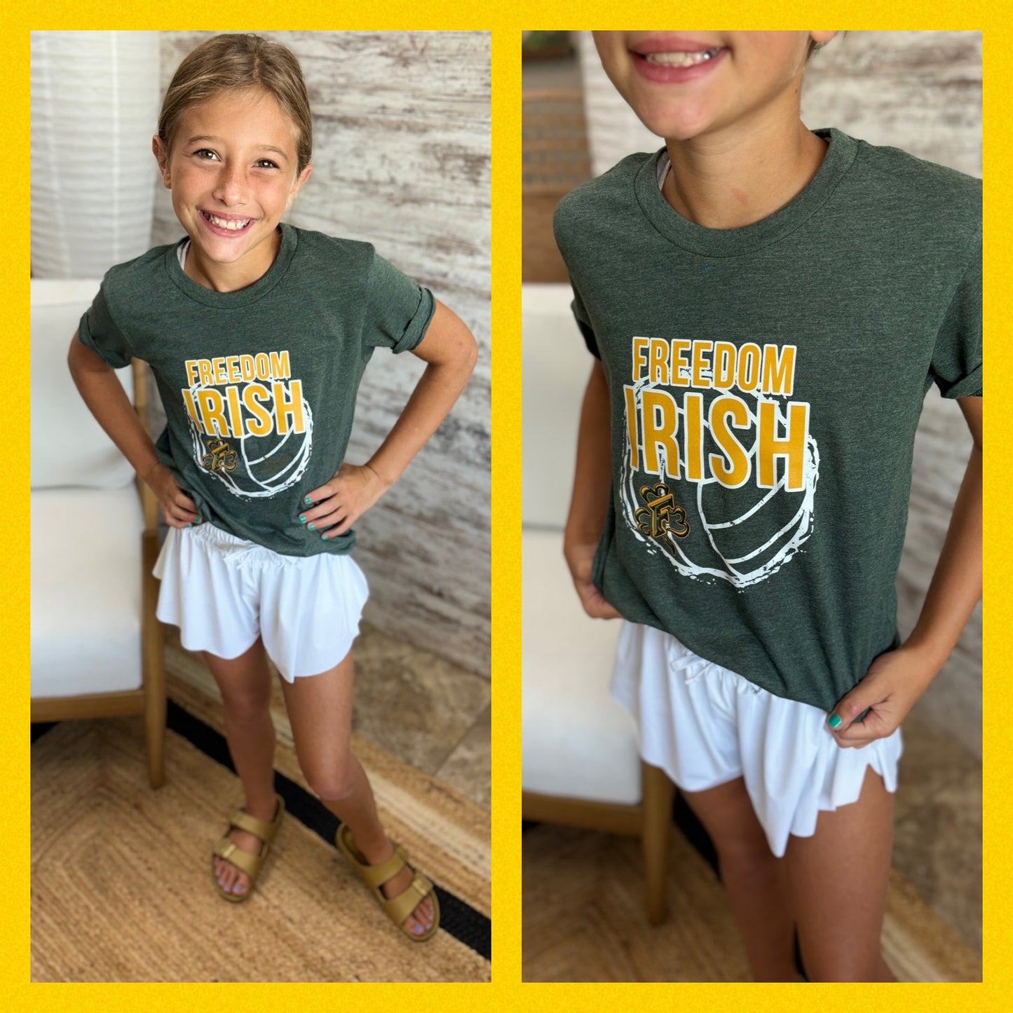 Freedom Irish Volleyball Forest Bella Tee~ Adult and Youth