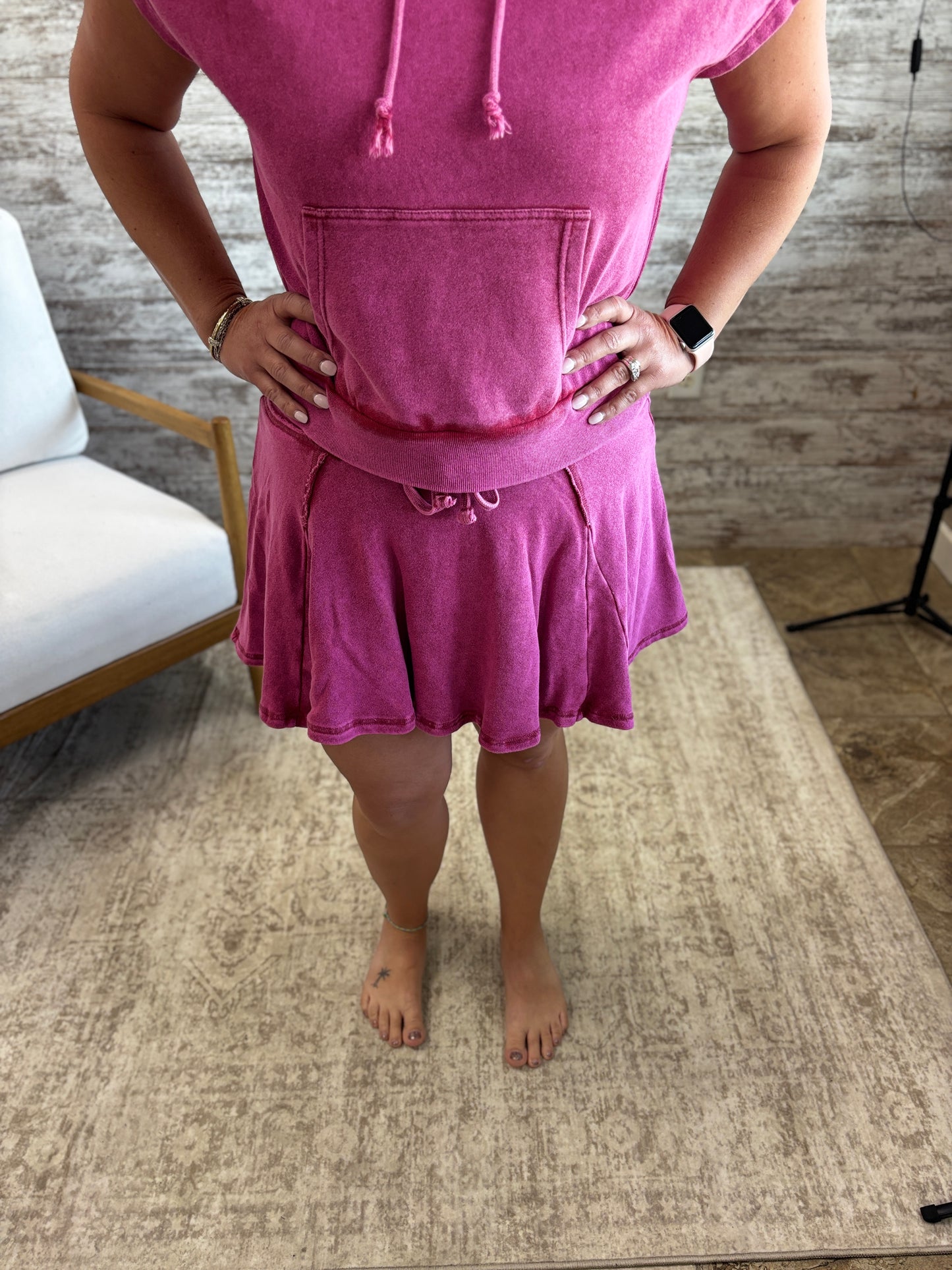 Magenta Flowy Skort