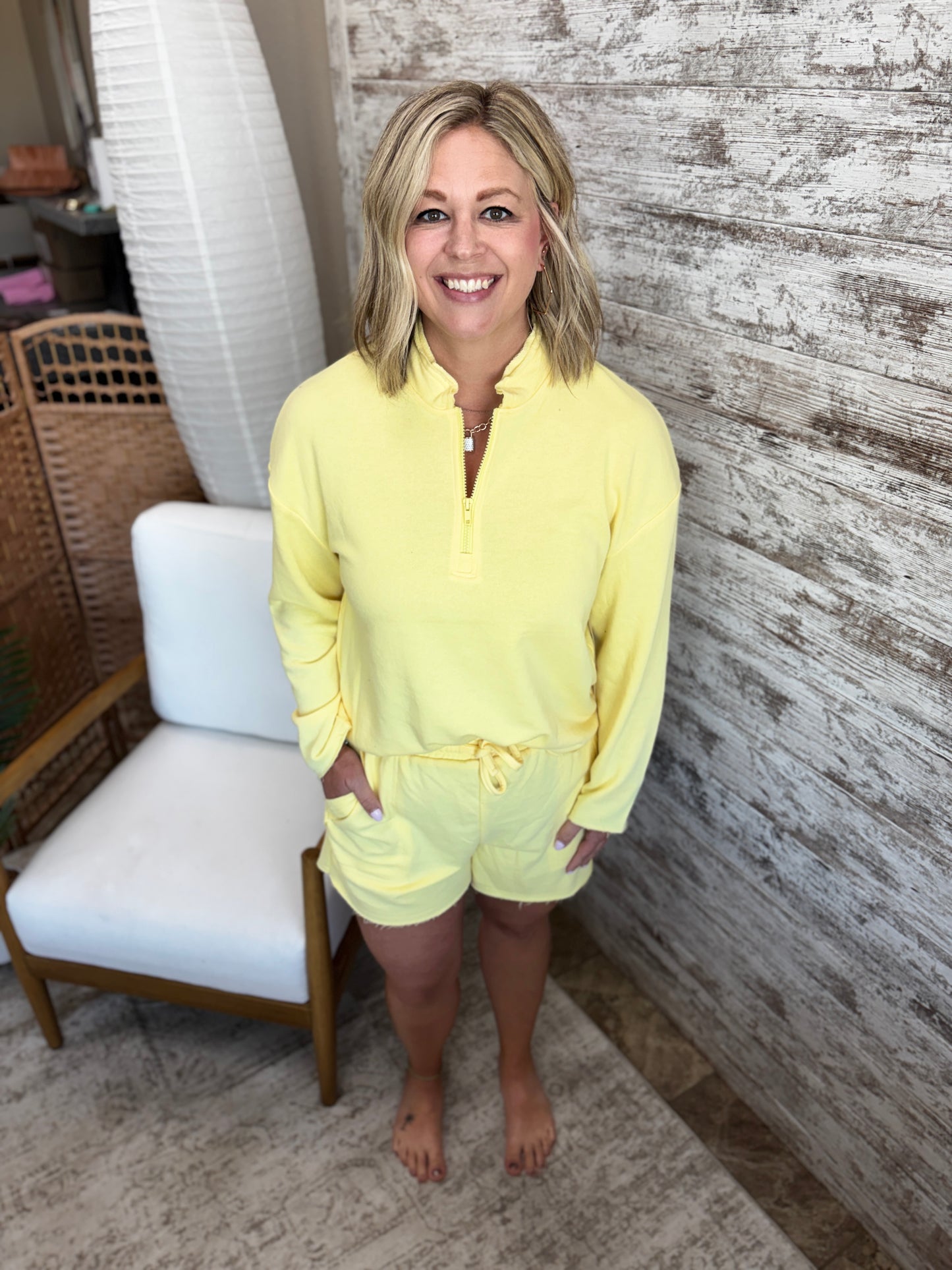 Yellow Glow Half Zip Set
