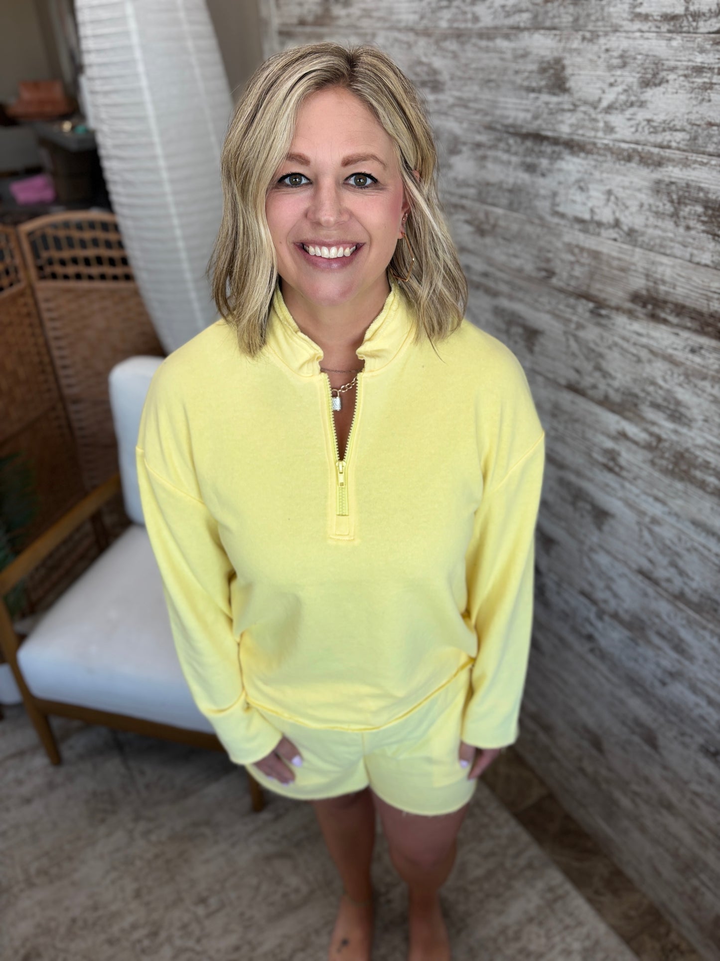 Yellow Glow Half Zip Set
