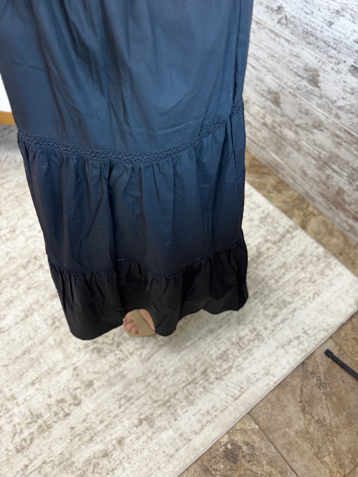 Black Tiered Midi Dress