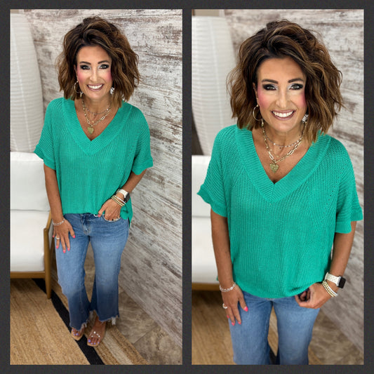 Dolman Sleeve V Neck Sweater ~ 2 Colors