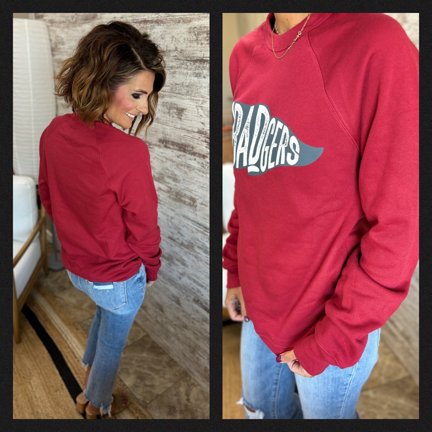 Badgers Cardinal Red Bella Crew Neck