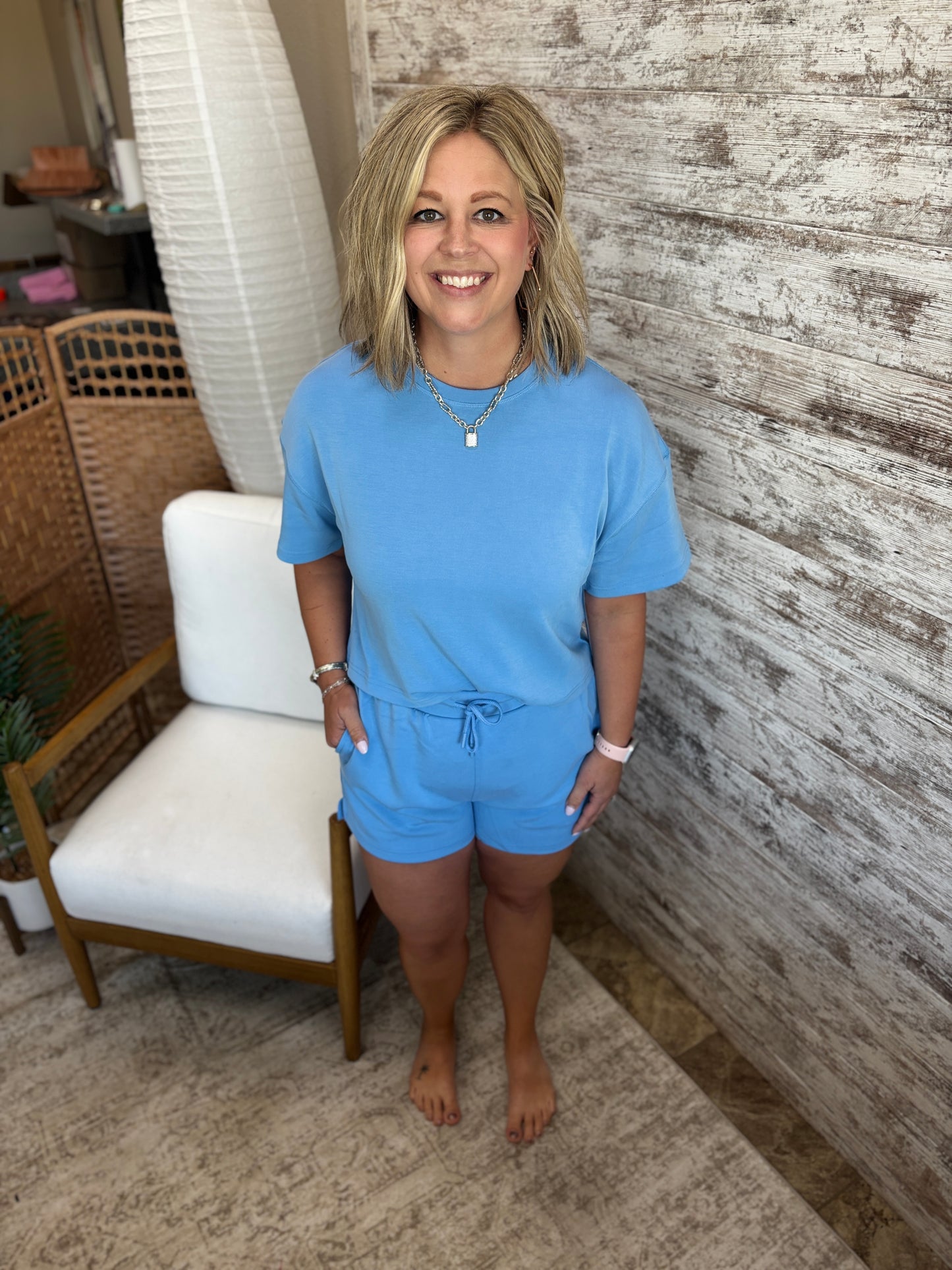 Denim Drift Laguna Shorts Set