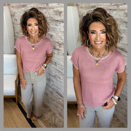 Rose Short Sleeve Sweater