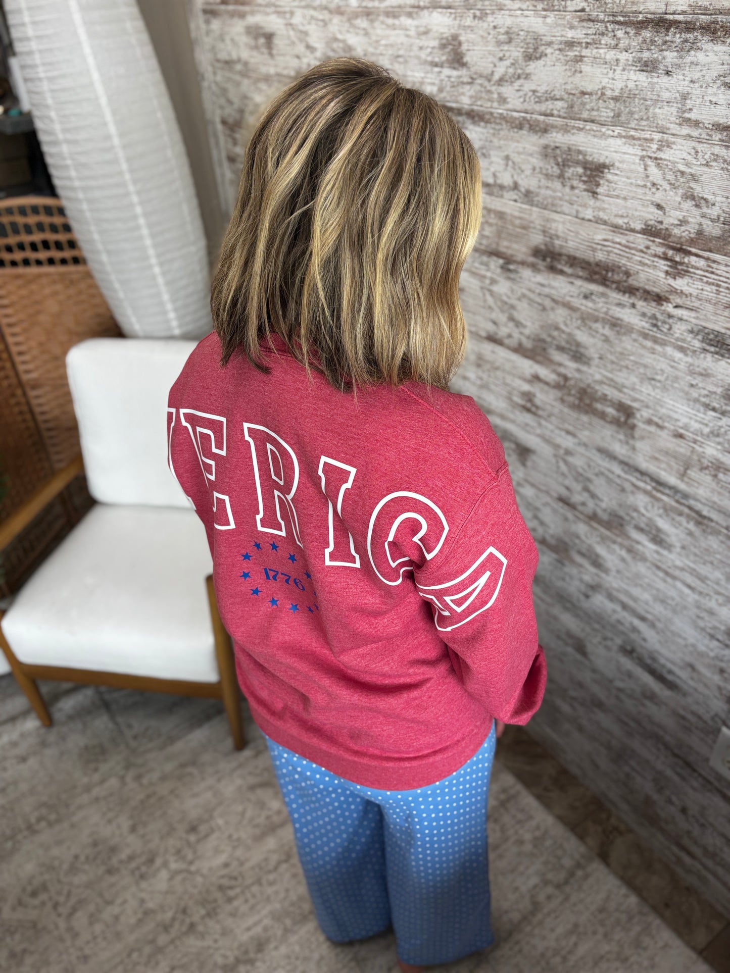 USA America Wingspan Heather Read Crew Neck ~ 2 Styles
