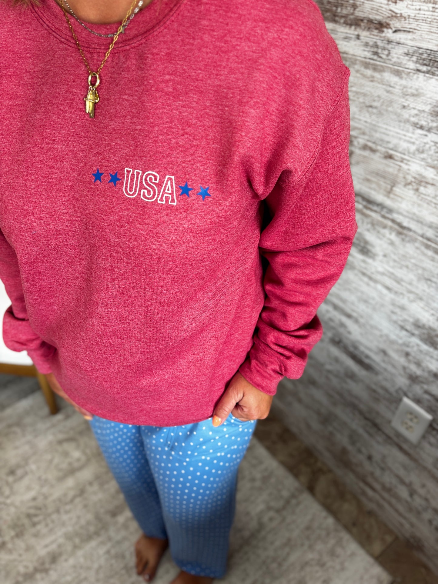 USA America Wingspan Heather Read Crew Neck ~ 2 Styles