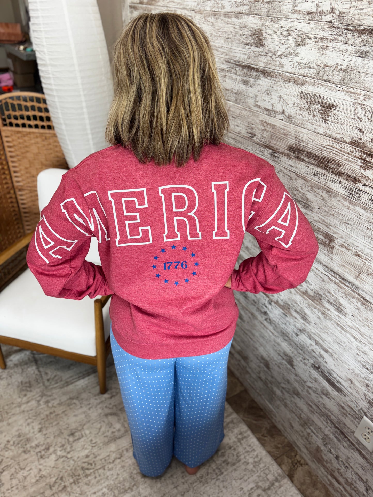 USA America Wingspan Heather Read Crew Neck ~ 2 Styles