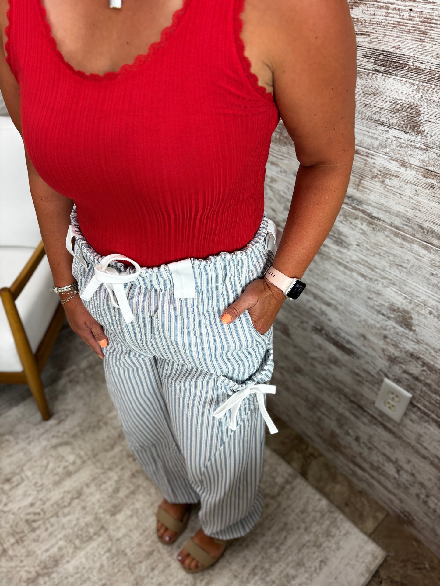 Red Lace Trimmed Tank