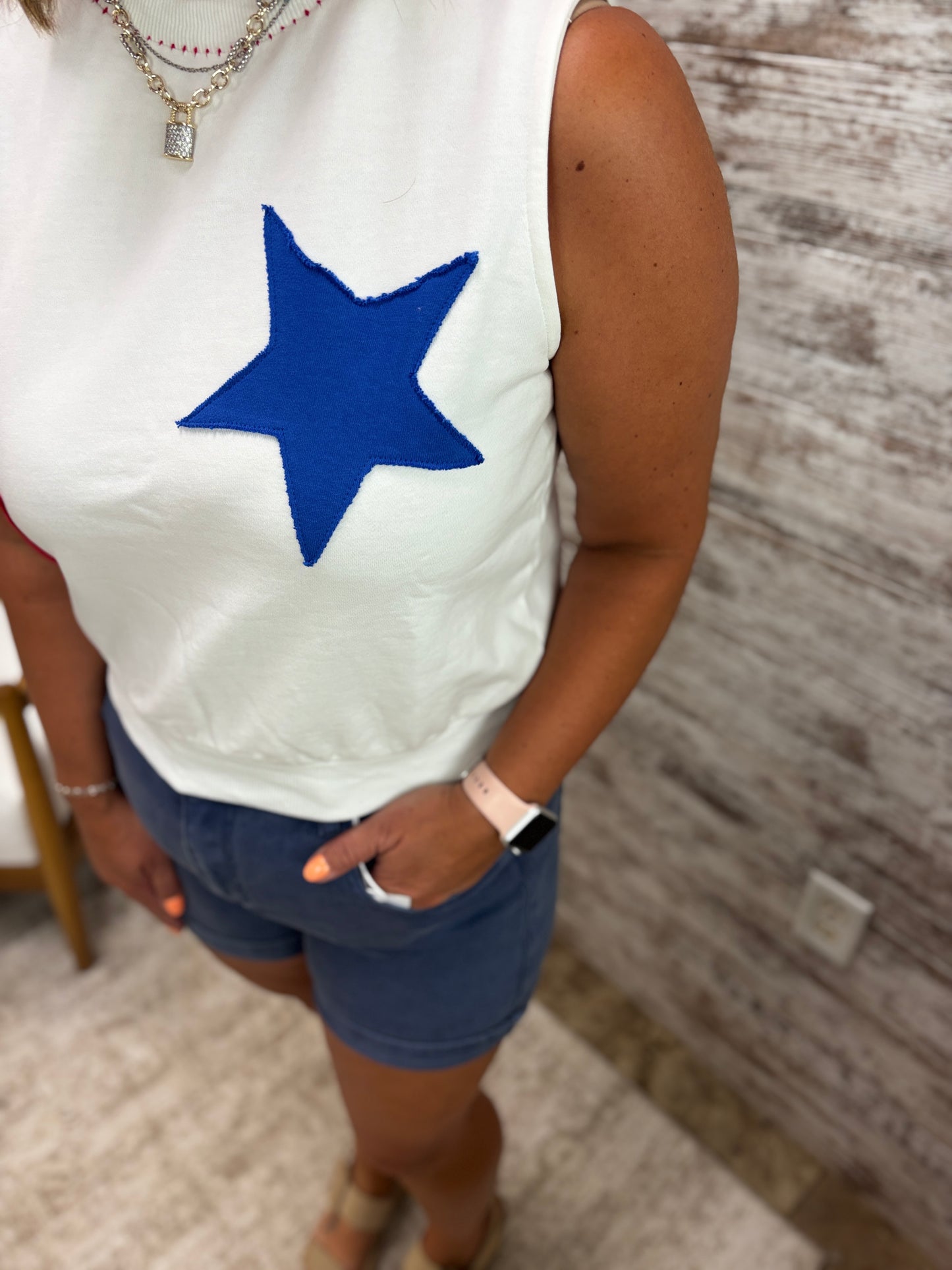French Terry Star Patch Tank