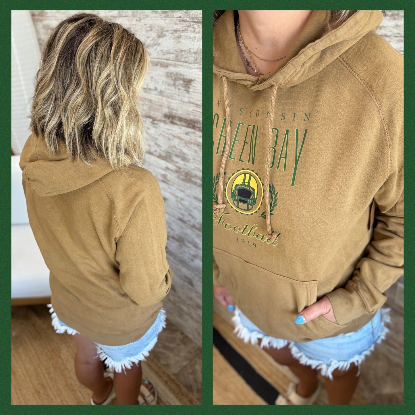 Vintage Packers Camel Lane Seven Hoodie