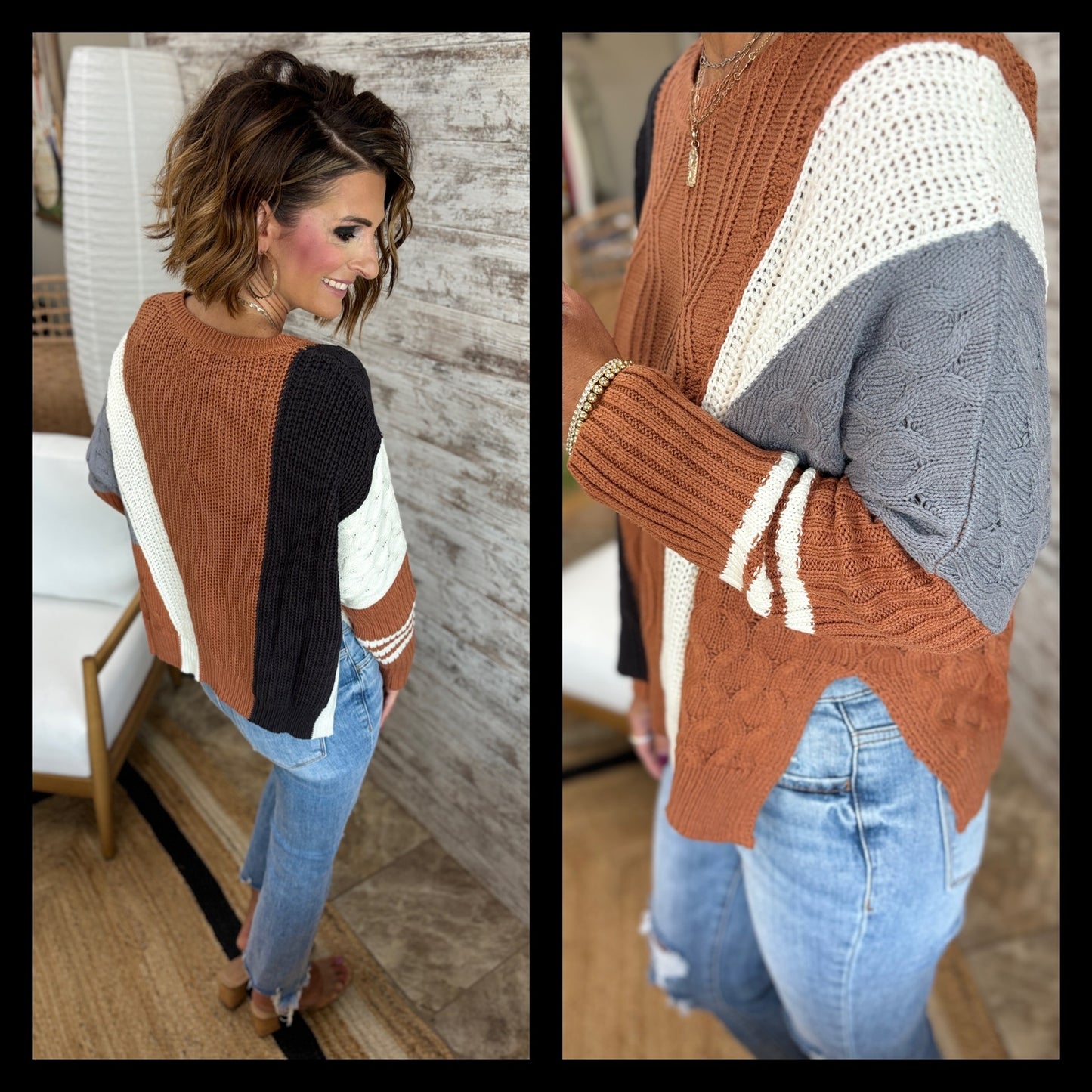 Multi Sienna Cable Knit Sweater