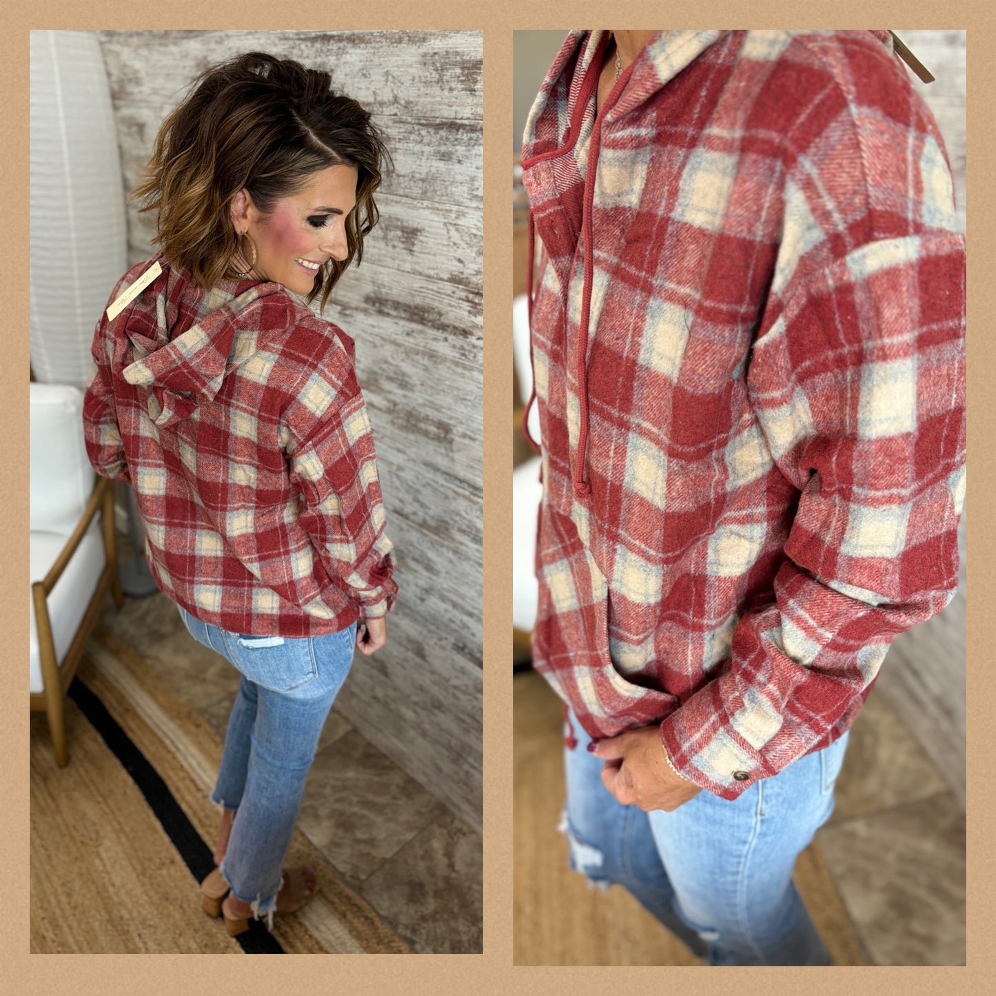 Lightweight Flannel Plaid Pullover ~ 2 Colors