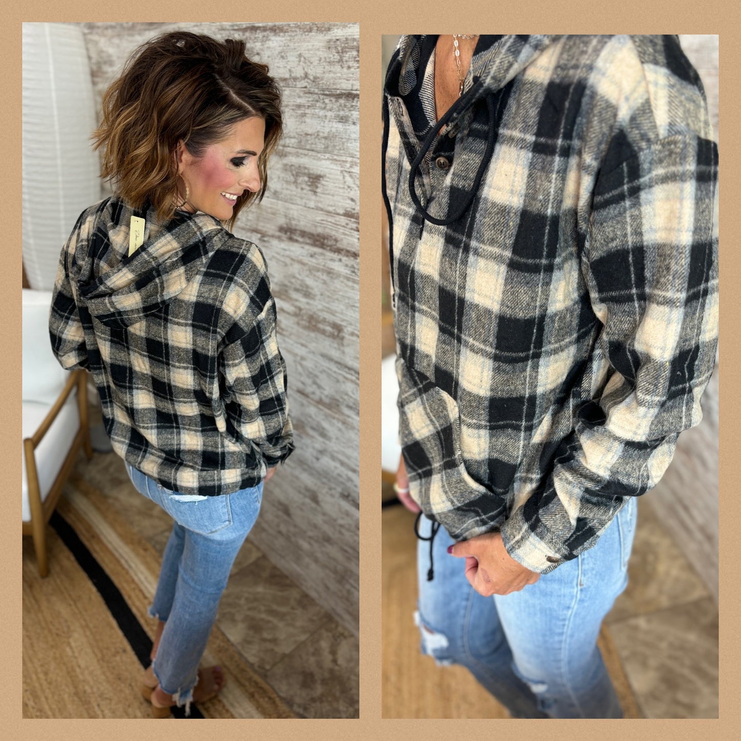 Lightweight Flannel Plaid Pullover ~ 2 Colors