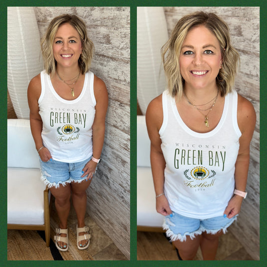 Vintage Packer White District Racer Tank