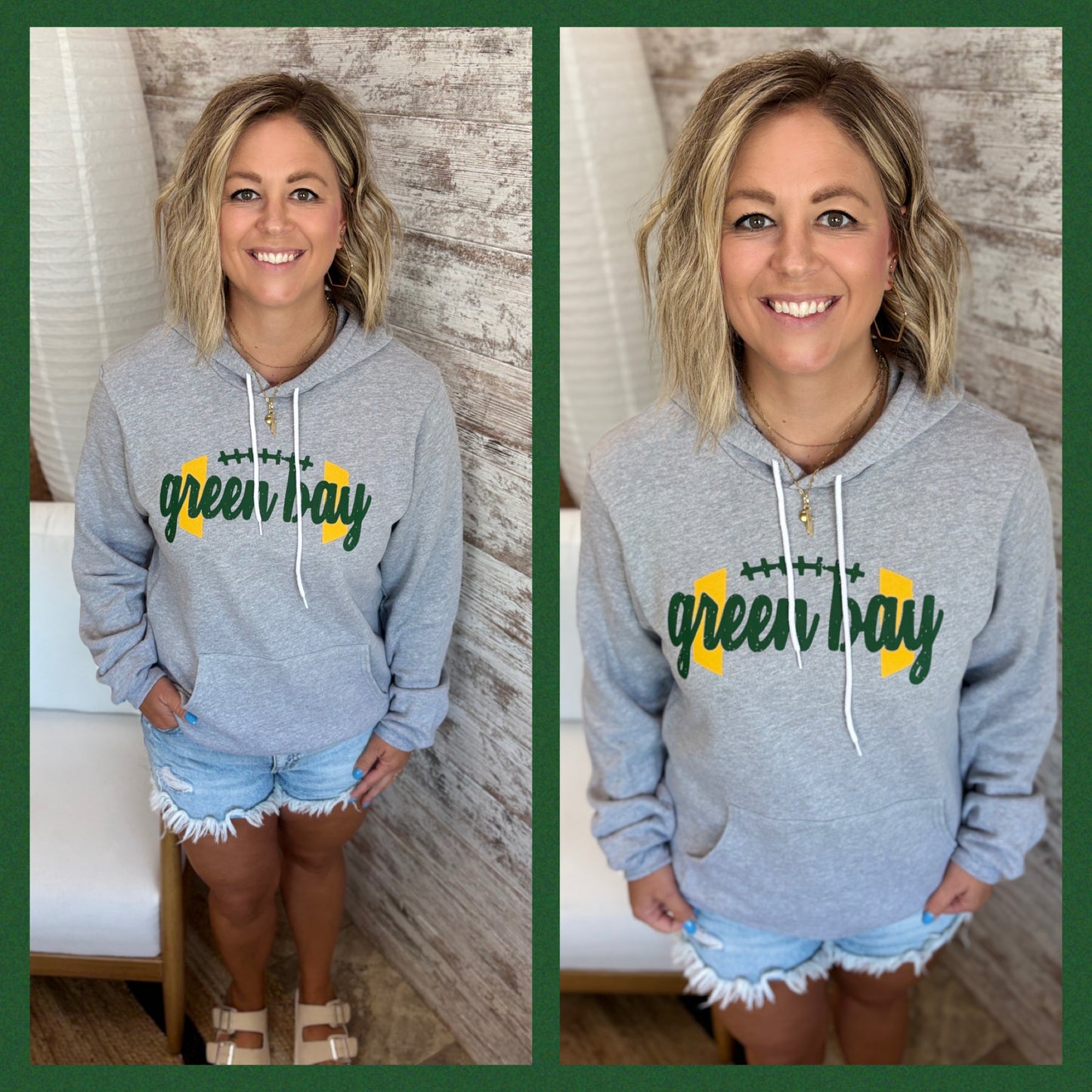 Green Bay Athletic Grey Bella Hoodie